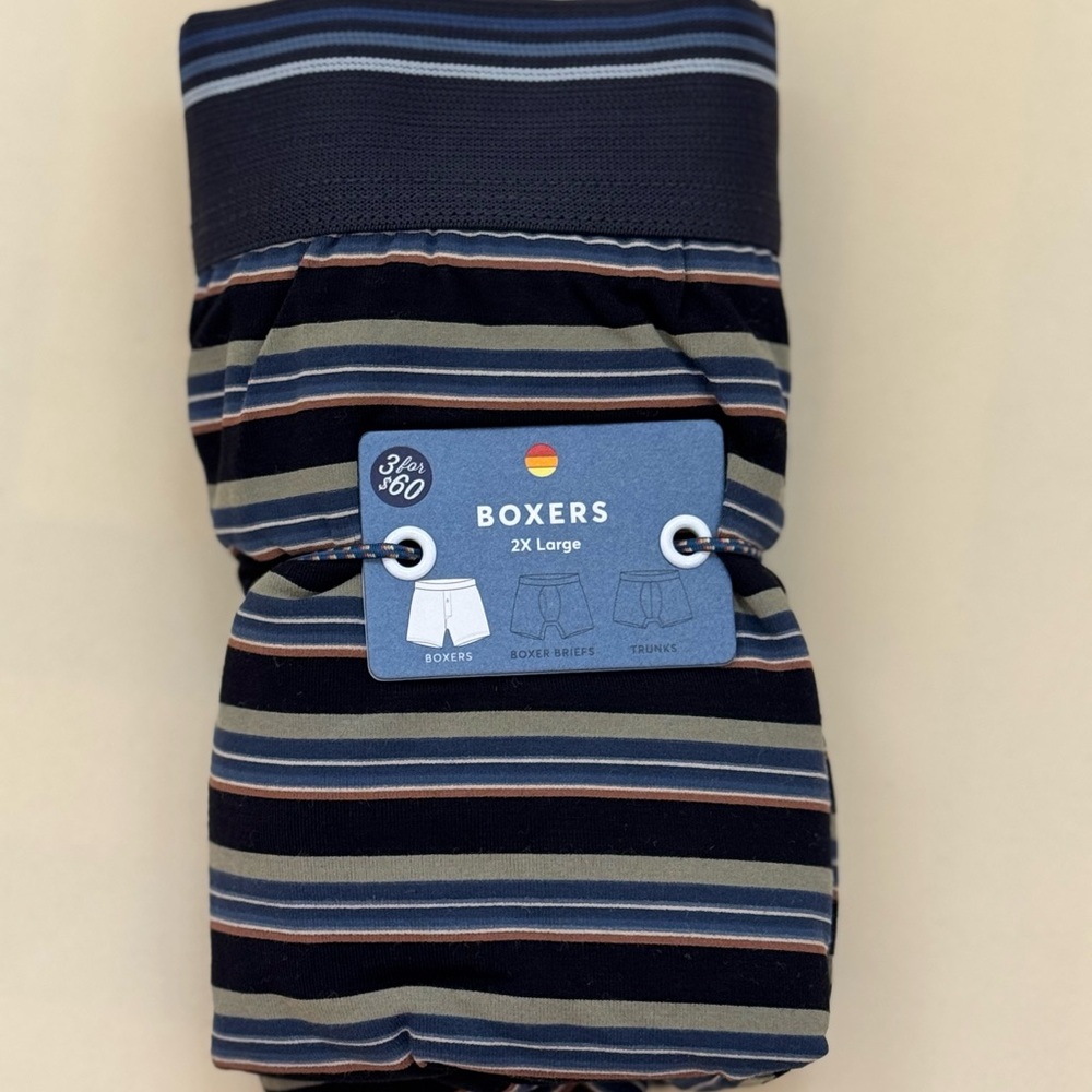 BOXER button Navy multi Strechy Stripe by MARINE LAYER #28